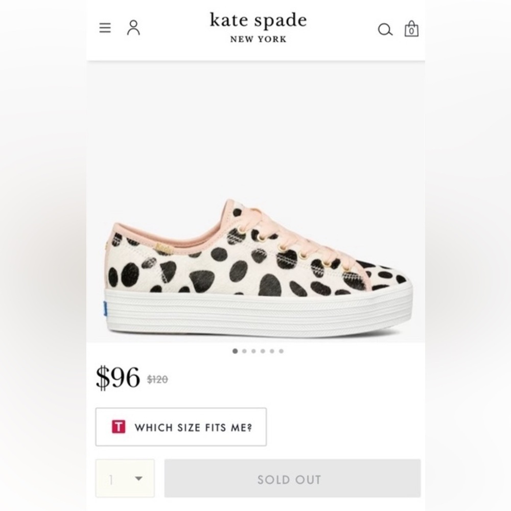Kate Spade New York X Keds Print Calf Hair Double Decker Oversized Dot Size 8 - Picture 5 of 7